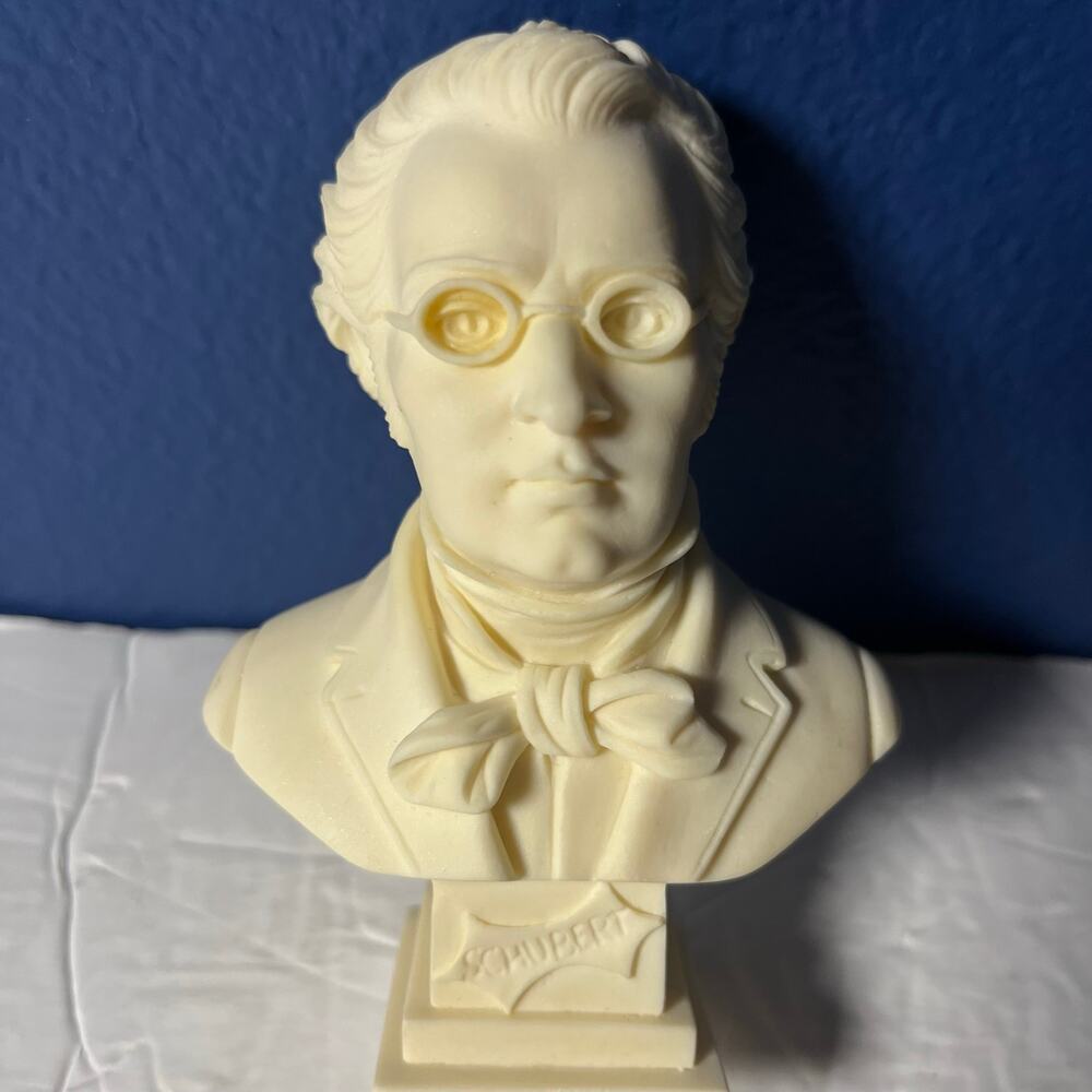 Franz Schubert Composer Bust Sculpture – Vintage Style Miniature Figurine